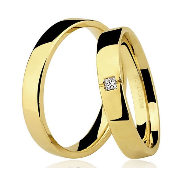 Aliança Bruner em Ouro 18k 0,750